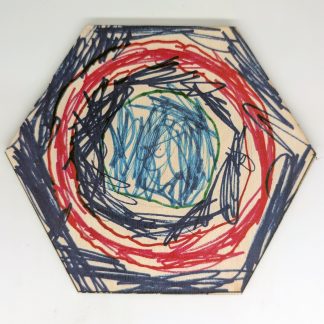 Abstract blue hex wall tile by Anders Koonce