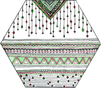 Red and Green Tribal Stripe