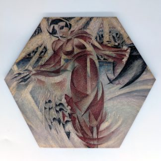 Vintage mix hex wall tile, UV printed on Baltic birch wood by HexWallTiles