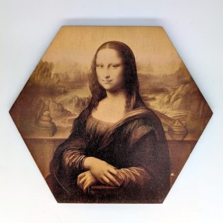 Sepia Mona Lisa hex tile, 6-inch size, reproducing an 1870s photographic copy of the Mona Lisa