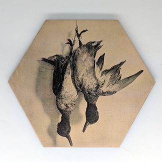 Vintage duck hex tile, 6-inch size, reproducing an 1880s-90s collotype print