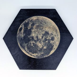 Full moon hex tile, 6-inch size, reproducing an 1885 lunar photographic study